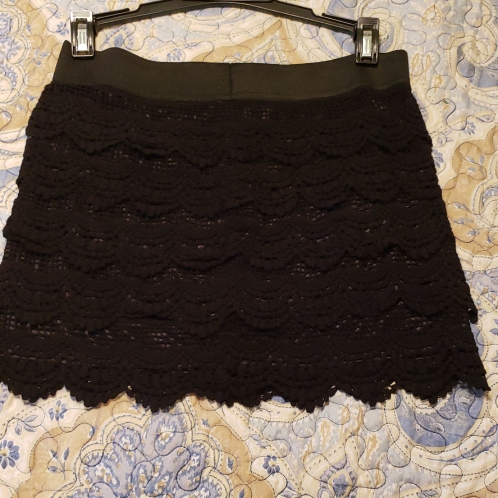 Mini Black Ruffled Skirt SMALL